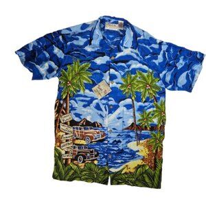 Thums Up For Boys Hawaiian Button Up Shirt Boys Size XL Rayon